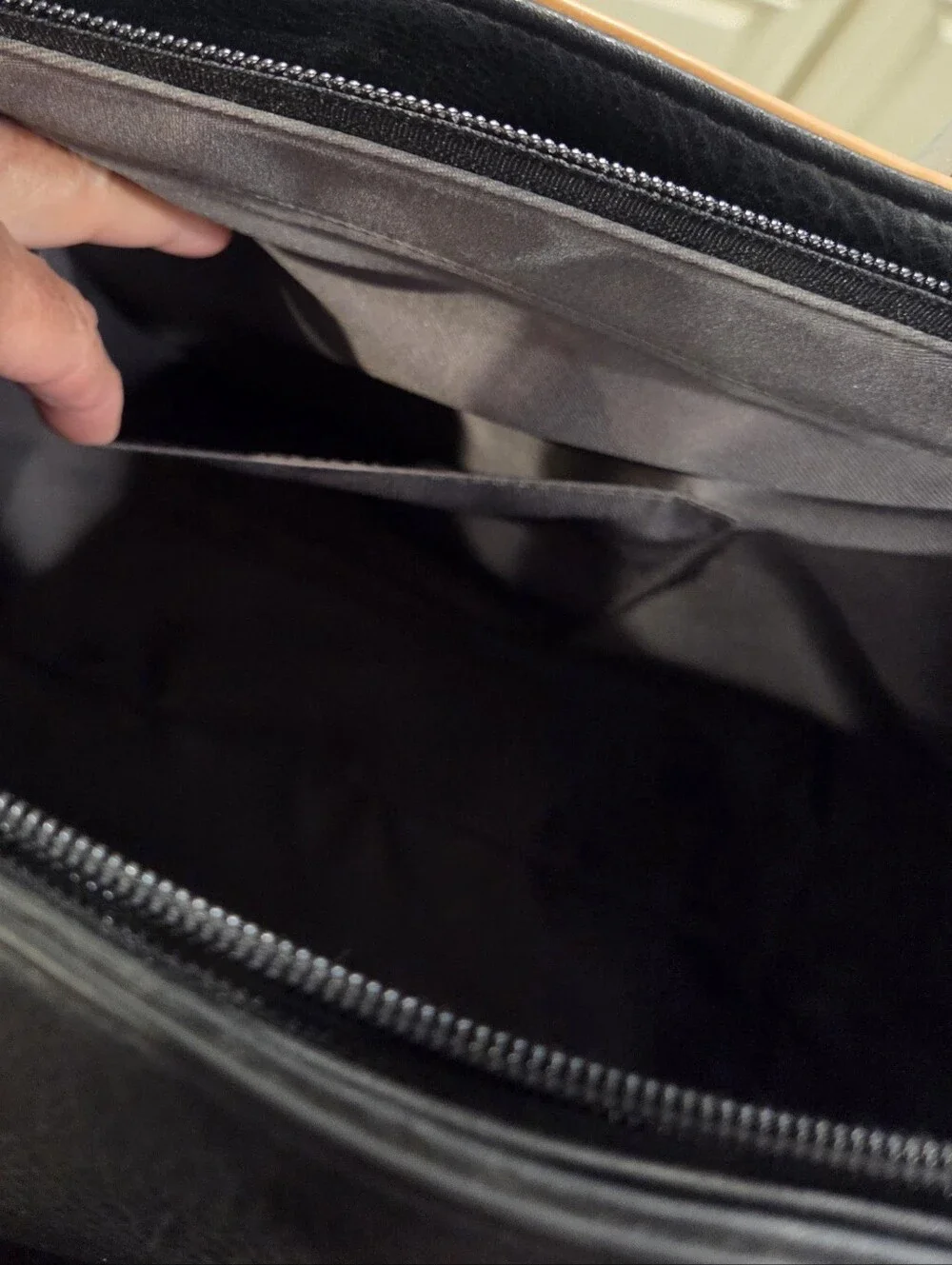 Black & Tan Color Block Tote, Large Structured Travel Work Shoulder Bag
